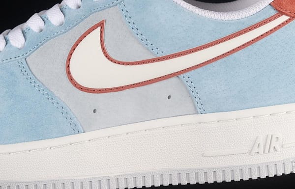 NIKE Air Force 1o07 Low low top casual board shoes LZ6699-521 with wine red and blue - Image 6