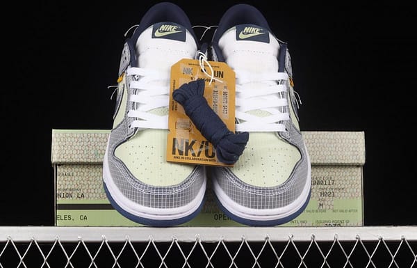 Unlon x NIKE SB DUNK Low co-branded dark blue and green SB buckled backboard fashion casual sneakers DJ9649-401 - Image 12