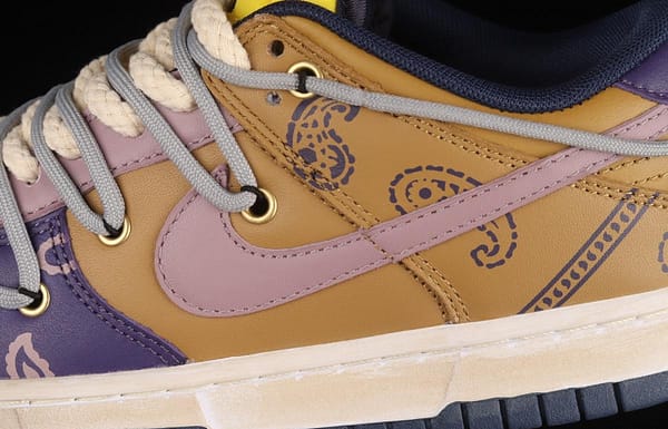 NIKE DUNK Low Retro Vibe style old deconstructed shoelace purple-brown beige white SB low-top sports leisure board shoes DD1391-700 - Image 7