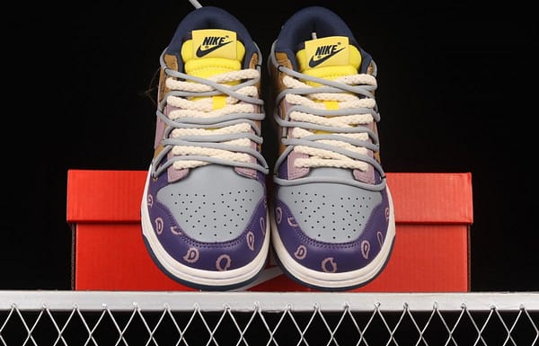 NIKE DUNK Low Retro Vibe style old deconstructed shoelace purple-brown beige white SB low-top sports leisure board shoes DD1391-700 - Image 12