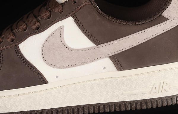 NIKE Air Force 1o07 Low white mocha sail leather spliced low-top casual board shoes NT9988-818 - Image 7