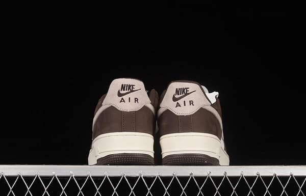NIKE Air Force 1o07 Low white mocha sail leather spliced low-top casual board shoes NT9988-818 - Image 13