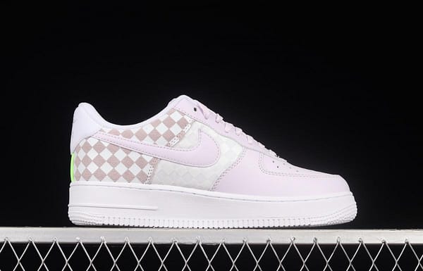 NIKE Air Force 1x 07 Low chessboard white and purple low-top casual board shoes CJ9700-500 - Image 15