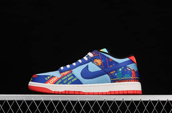 NIKE SB DUNK Low dunk series blue-red firecrackers scraping music low-side leisure sports skateboard shoes DH4966-446