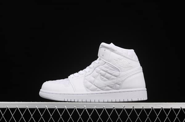 Air Jordan 1 Mid Quilted White Little Chanel Leisure Sport Board shoes DB6078-100