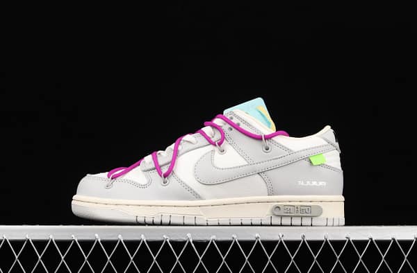 OFF-White x NIKE DUNK Low 04 of 50 OW white gray leisure sports skateboard shoes DM1602-100