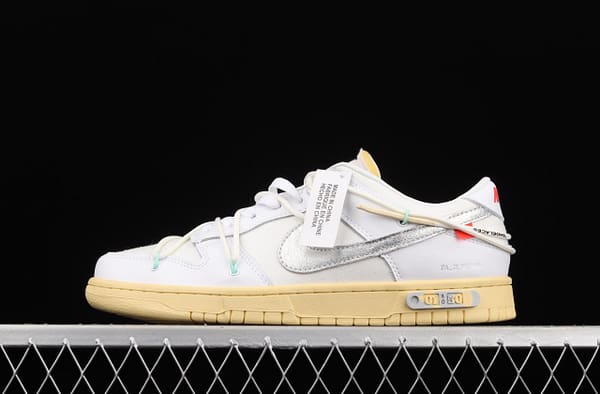 OFF-White x NIKE DUNK Low 04 of 50 OW white gray leisure sports skateboard shoes DM1602-127,