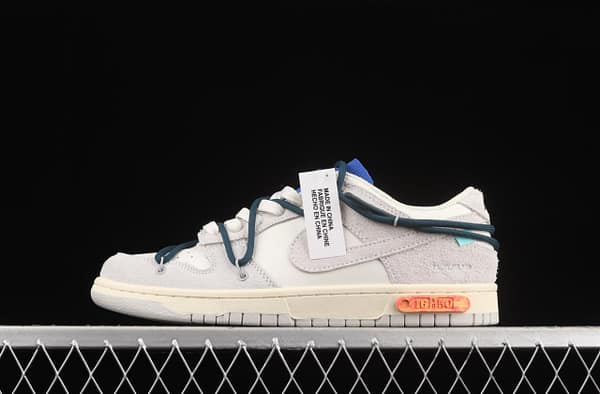 OFF-White x NIKE DUNK Low 12 of 50 OW suede SB buckle rebound fashion casual board shoes DJ0950-111,