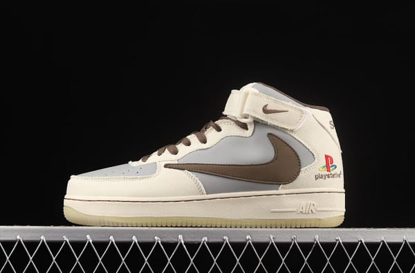 Travis Scott x Sony PlayStation 5 x NIKE Air Force 11607 Mid PS5 Slam Dunk Series to help classic 100-match leisure sports board shoes BQ5828-202