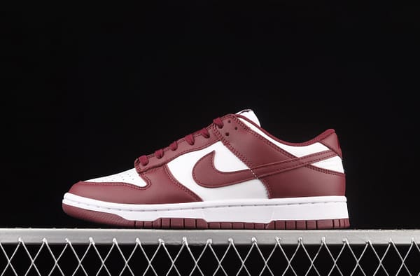 NIKE SB DUNK Low Prm wine red and white color SB buckle rebound fashion leisure board shoes DD1503-108