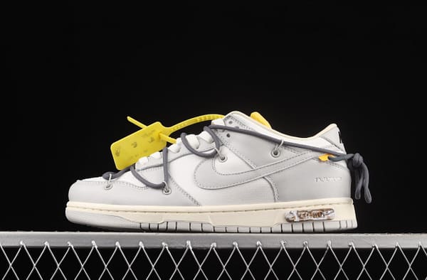 OFF-White x NIKE DUNK Low OW gray SB buckle rebound fashion casual board shoes DM1602-105
