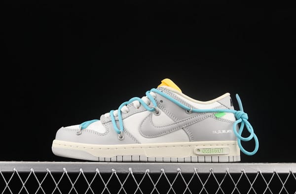 OFF-White x NIKE DUNK Low OW white gray leisure sports skateboard shoes DM1602-115