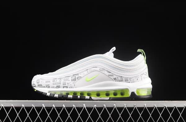 NIKE Air Max 97 SE Logo printed with 3M reflective bullet air cushion running shoes DH0006-100