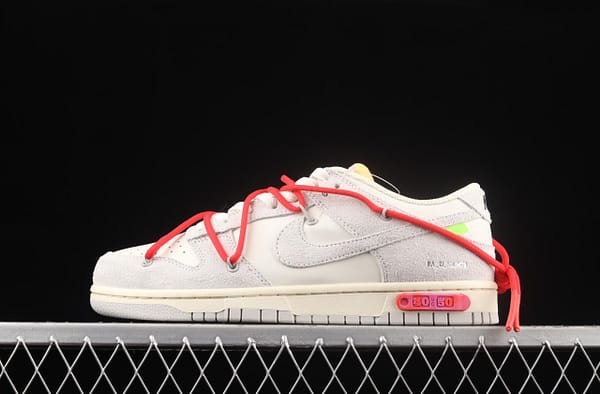 OFF-White x NIKE DUNK Low OW white gray leisure sports skateboard shoes DJ0950-103