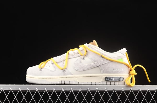 OFF-White x NIKE DUNK Low OW white gray leisure sports skateboard shoes DJ0950-109