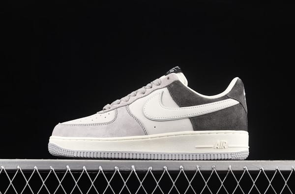 NIKE Air Force 11607 Low white and gray stitched suede color matching low-top casual board shoes DW0831-896