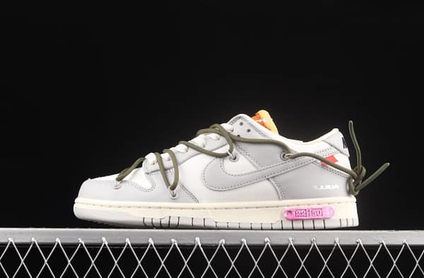 OFF-White x NIKE DUNK Low OW gray SB buckle rebound fashion casual board shoes DM1602-124