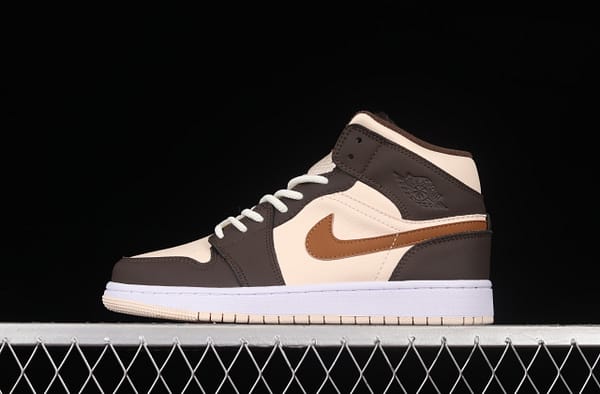 Air Jordan 1 Mid beige brown vintage basketball shoes DO6699-200