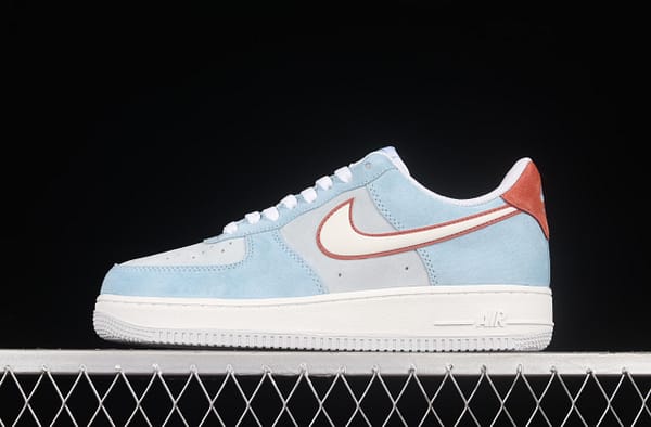NIKE Air Force 1o07 Low low top casual board shoes LZ6699-521 with wine red and blue