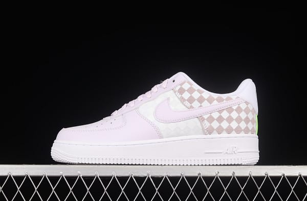 NIKE Air Force 1x 07 Low chessboard white and purple low-top casual board shoes CJ9700-500