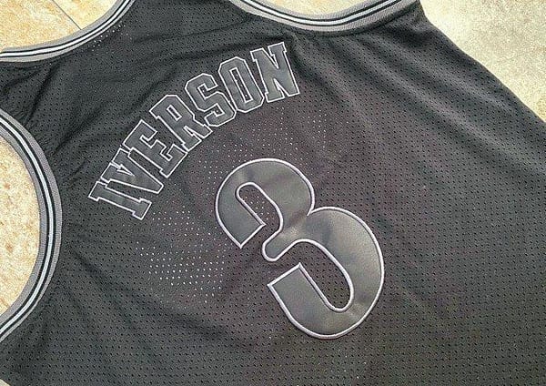 Men's Allen Iverson Black Retro Classic Team Jersey - Image 7