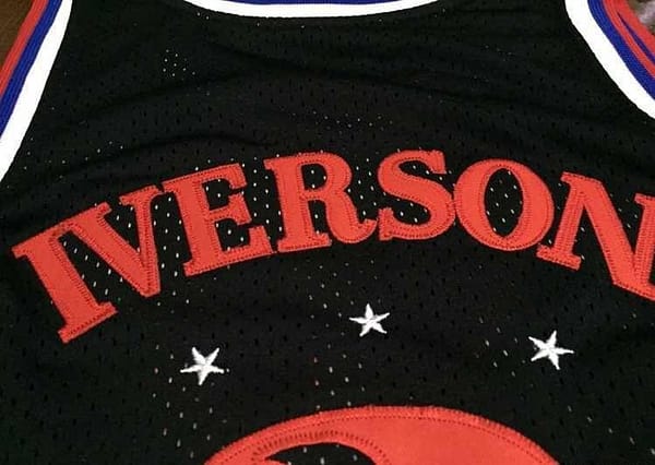 Men's Allen Iverson Black Retro Classic Team Jersey - Image 11