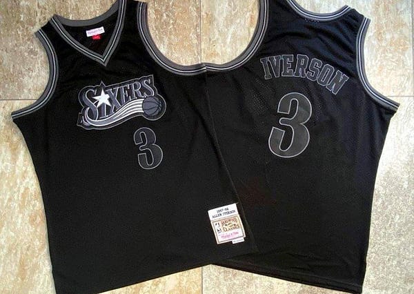Men's Allen Iverson Black Retro Classic Team Jersey