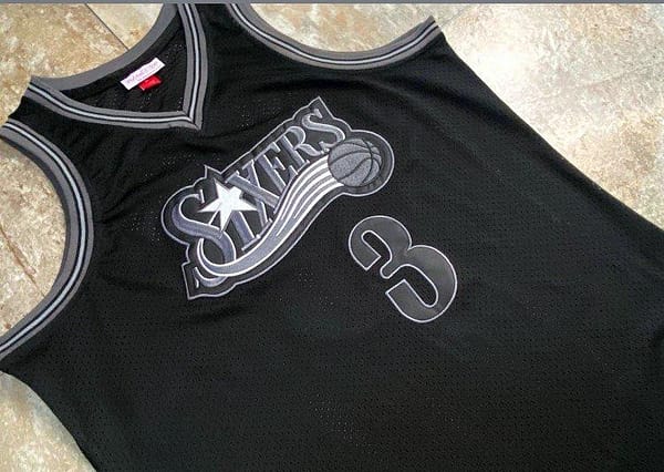 Men's Allen Iverson Black Retro Classic Team Jersey - Image 3