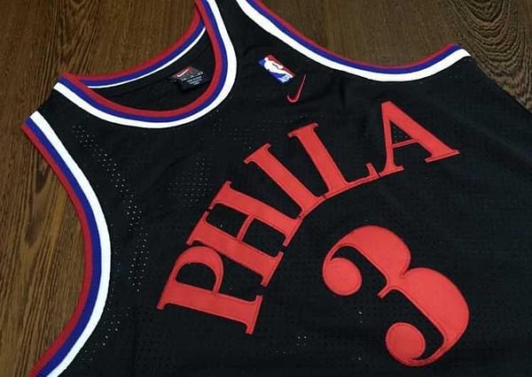 Men's Allen Iverson Black Retro Classic Team Jersey - Image 4