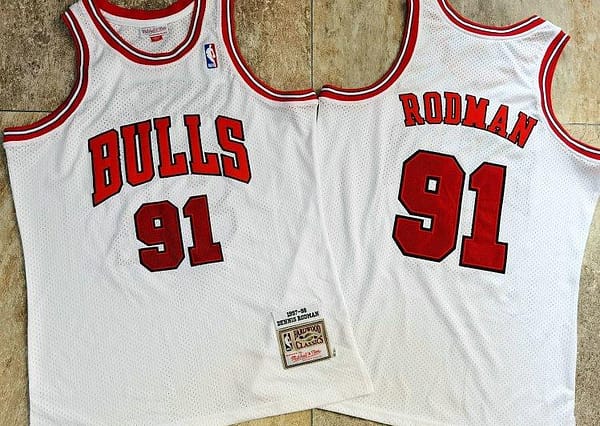 Men's Dennis Rodman White Retro Classic Team Jersey