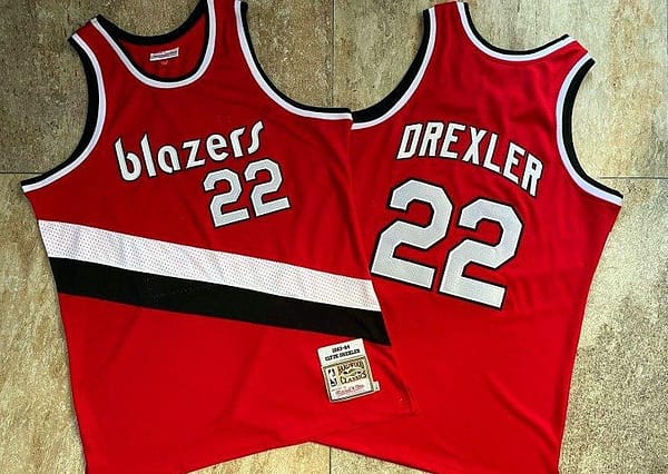 Men's Clyde Drexler Red Retro Classic Team Jersey