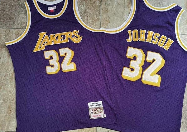 Men's Earvin Johnson Purple Retro Classic Team Jersey