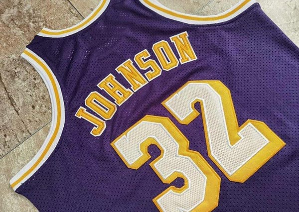 Men's Earvin Johnson Purple Retro Classic Team Jersey - Image 4