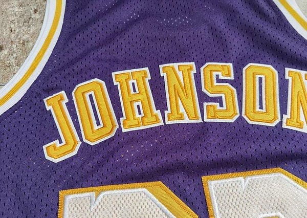 Men's Earvin Johnson Purple Retro Classic Team Jersey - Image 5