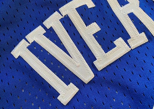 Men's Allen Iverson Blue Retro Classic Team Jersey - Image 3