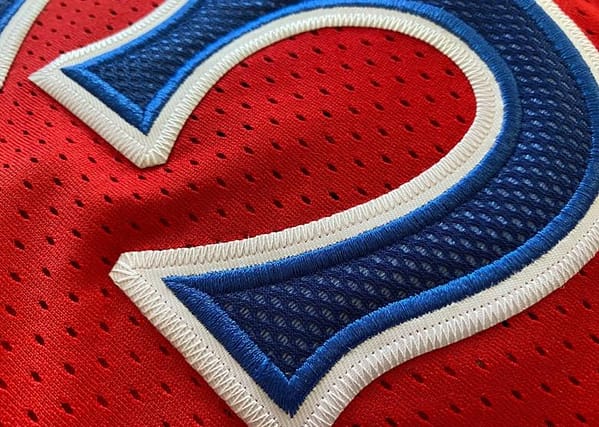 Men's Allen Iverson Red Retro Classic Team Jersey - Image 7