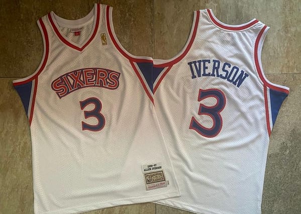 Men's Allen Iverson White Retro Classic Team Jersey