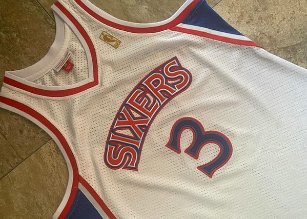 Men's Allen Iverson White Retro Classic Team Jersey - Image 4