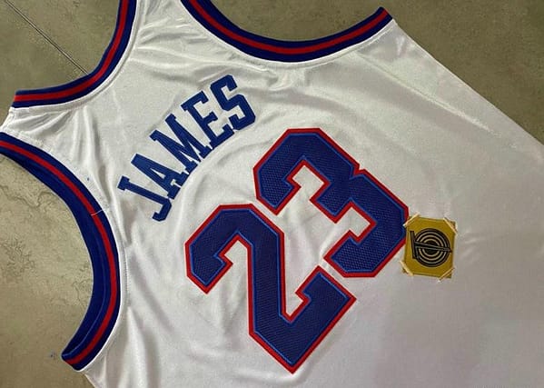 Men's LeBron James White Retro Classic Team Jersey - Image 8