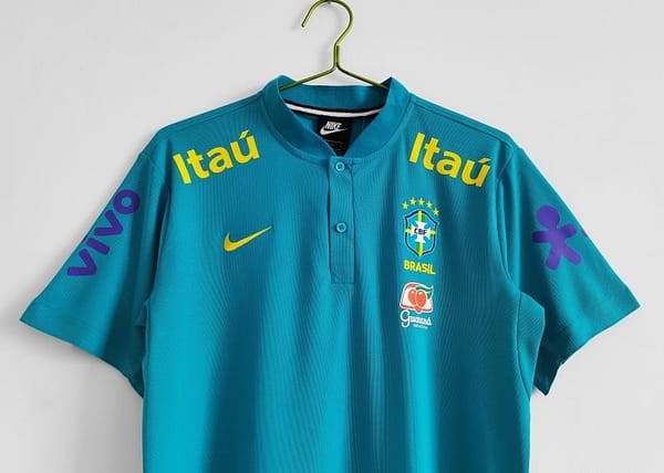 Retro 2021 Brazil Blue Training POLO Shirt - Image 12