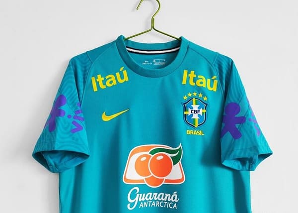 Retro 2021 Brazil Blue Training Jersey - Image 4