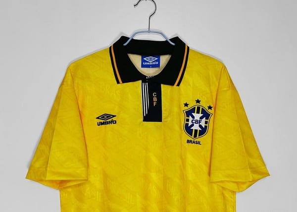 Retro 1991/93 Brazil Home Soccer Jersey - Image 9