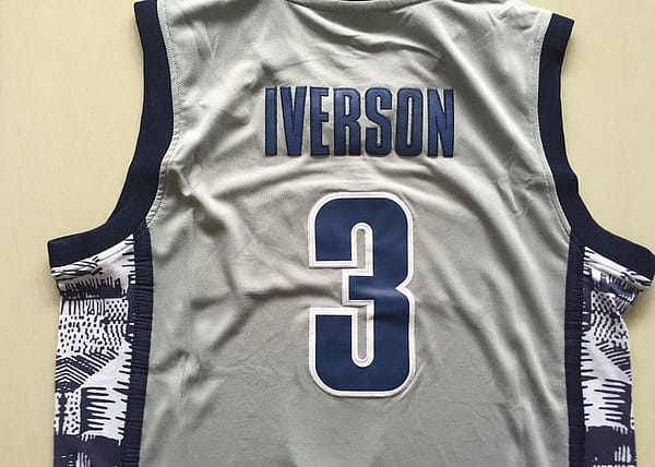 Allen Iverson 3 Hoyas College Gray Basketball Jersey - Image 5