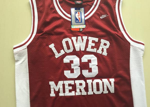 Kobe Bryant 33 Lower Merion High School Red Basketball Jersey - Image 3