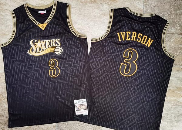 Men's Allen Iverson Black Retro Classic Team Jersey