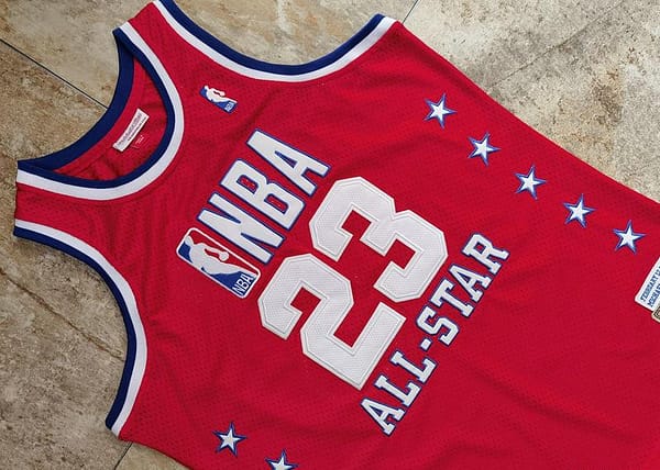 Men's Michael Jordan Red Retro Classic Team Jersey - Image 3
