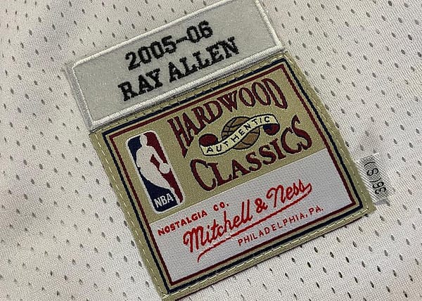 Men's Ray Allen White Retro Classic Team Jersey - Image 9