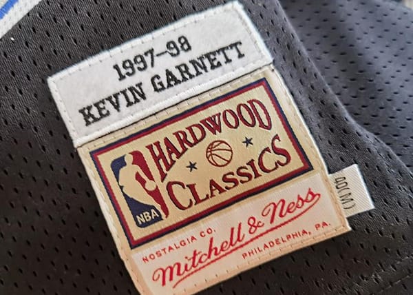 Men's Kevin Garnett Black Retro Classic Team Jersey - Image 6