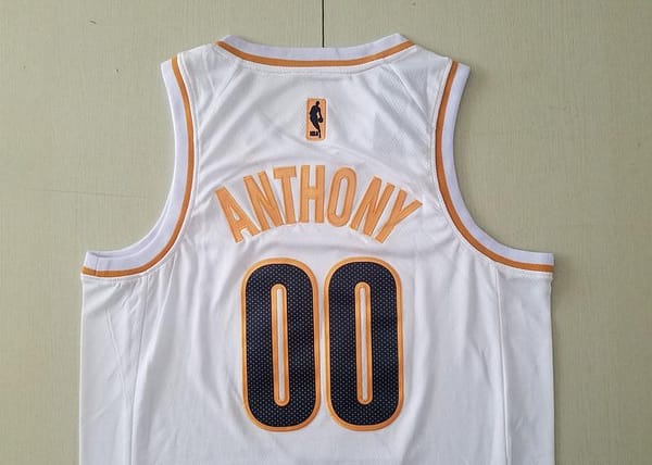 Carmelo Anthony 00 White Golden Edition Jersey - Image 5
