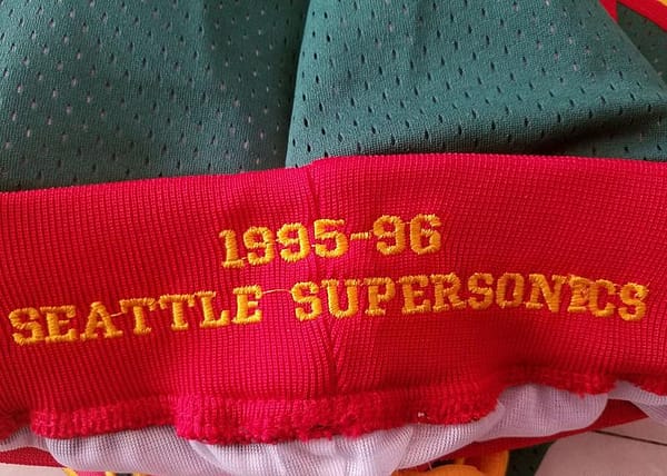 Seattle 1995-96 Throwback Classics Basketball Team Shorts - Image 10